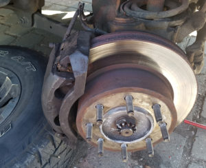 Brake with old caliper mounted